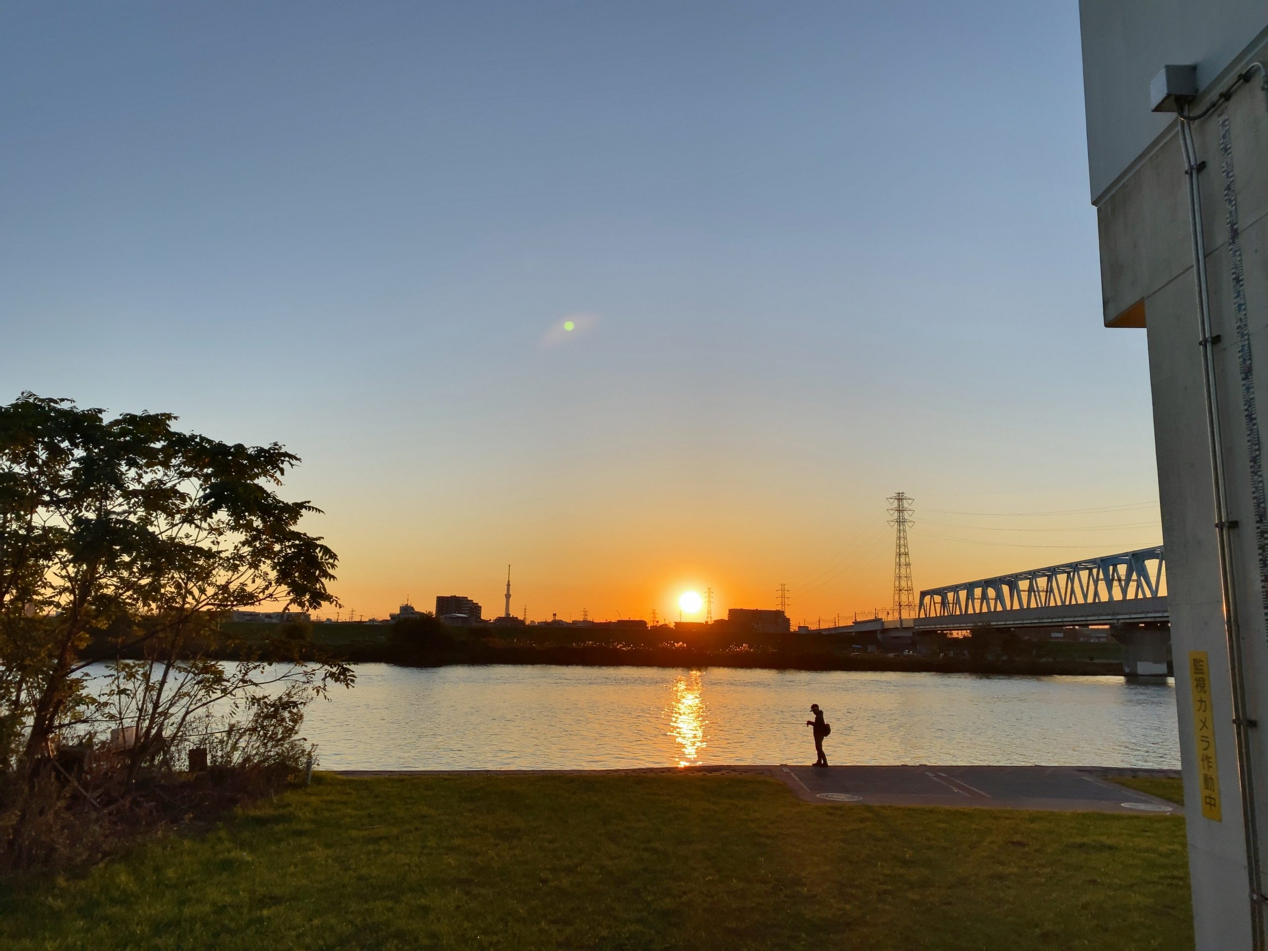 江戸川サイクリングロード　夕日